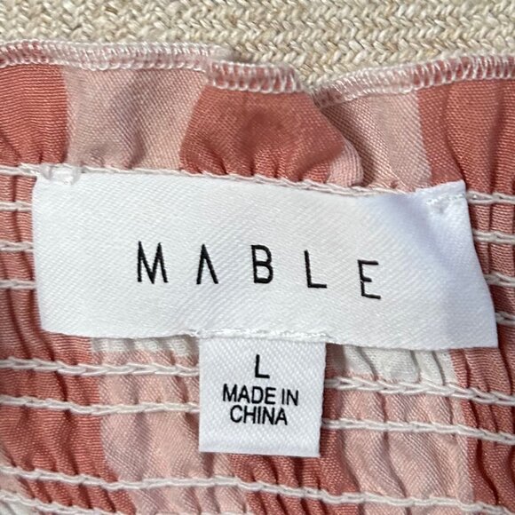 Mable salmon tiered gingham mini dress, boutique NWOT Large - Picture 5 of 6